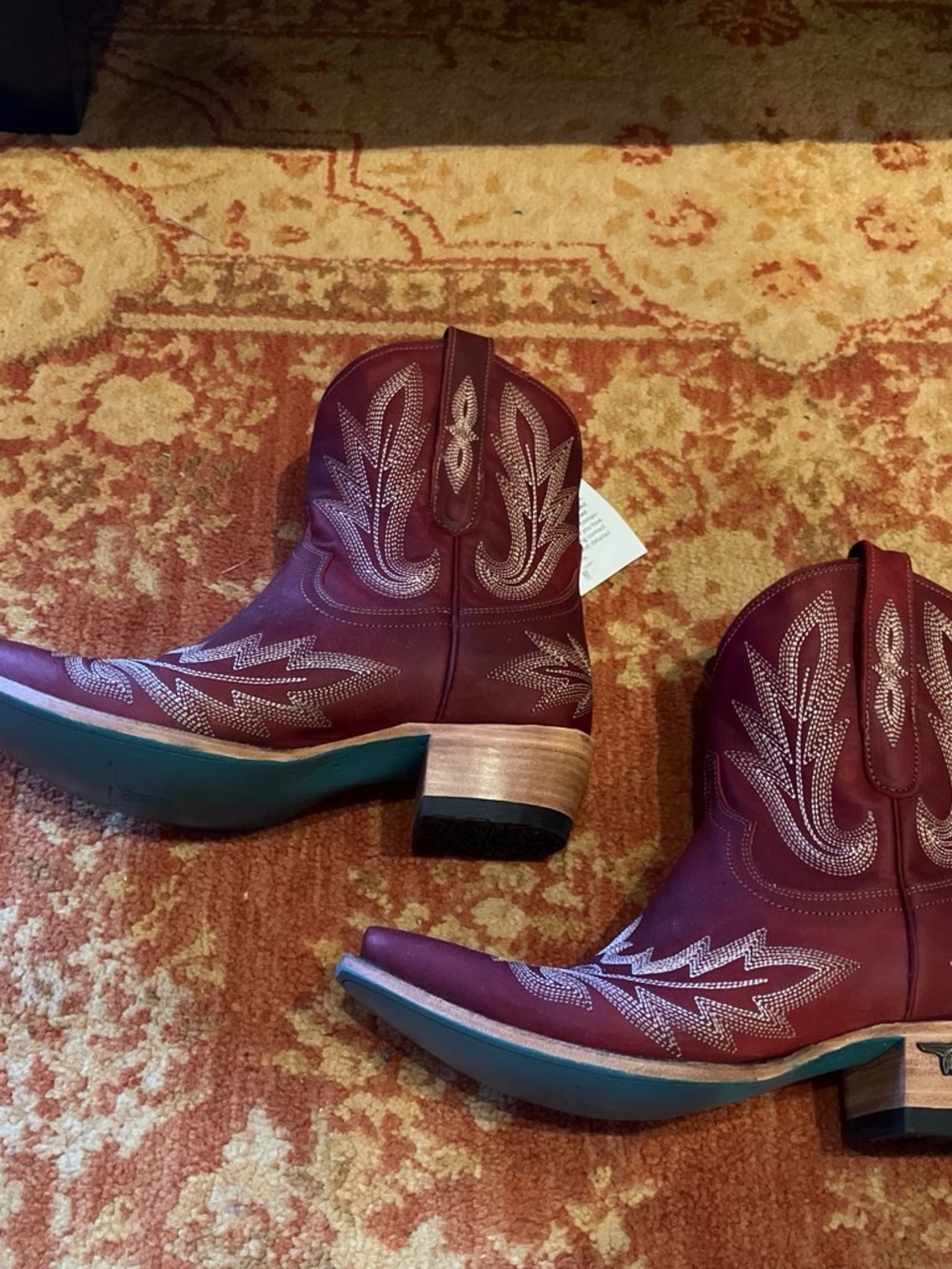 NWT Lane Lexington Leather Western Bootie, Smoldering Ruby, size 8.5 - Picture 3 of 6